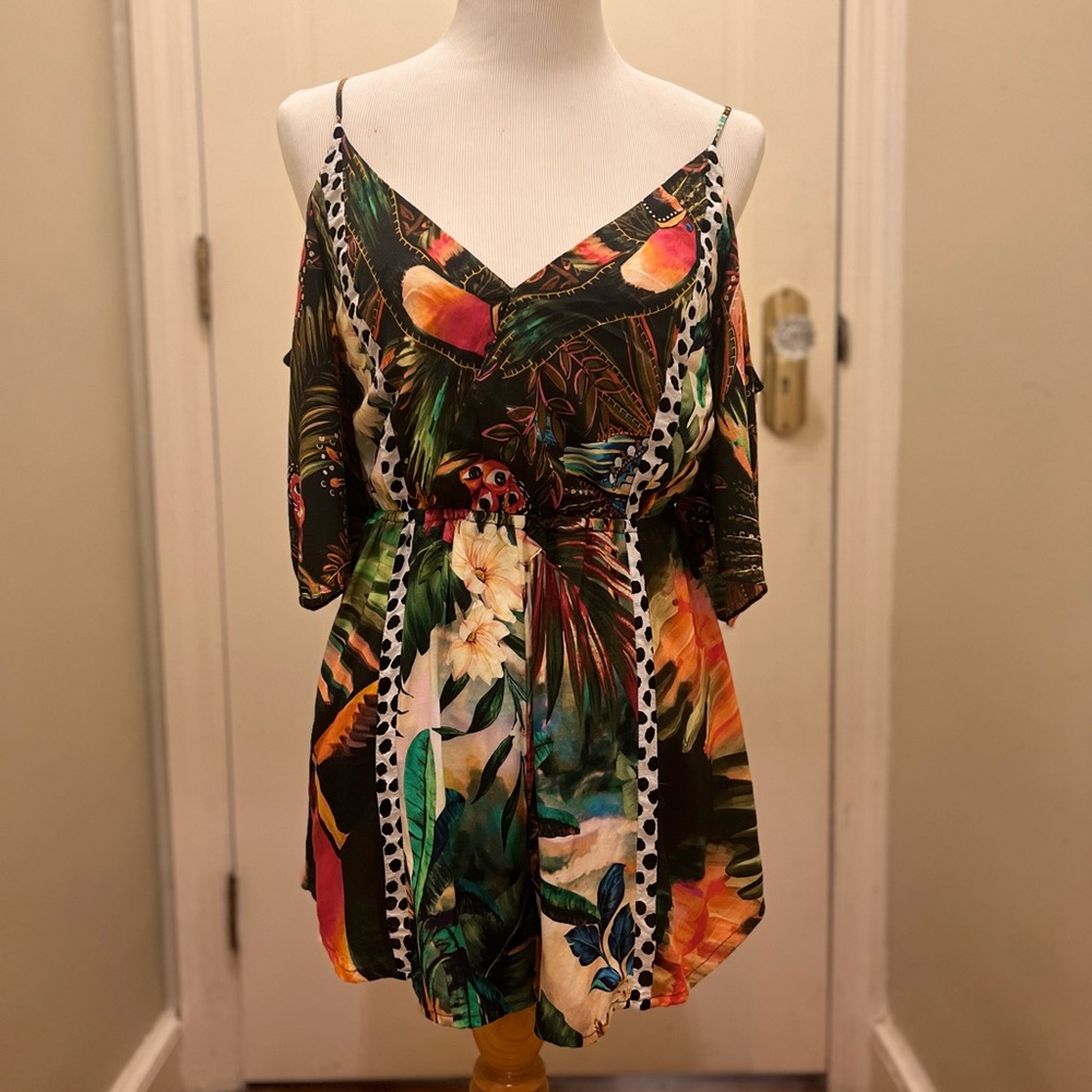 Farm Rio Cold Shoulder Jungle Romper